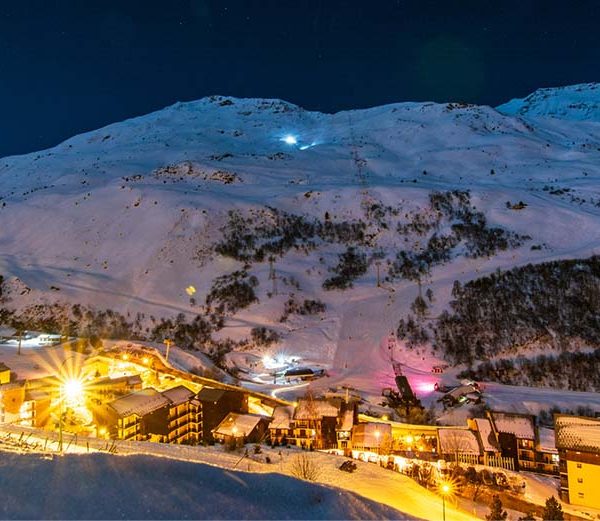 3.Les Fontanettes: Fontanettes at night from northeast. Masse mountain in bkgd. ©Vincent Lottenberg.