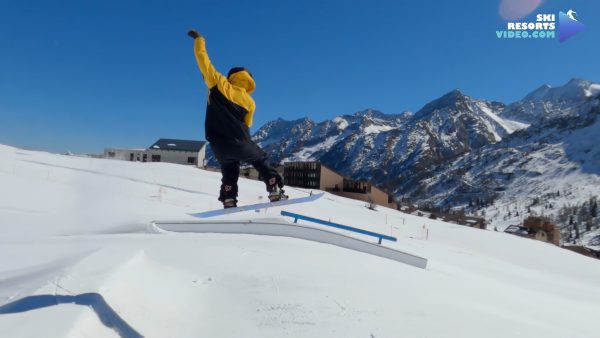 Adamello snowpark entrance at the top of Velena chairlift