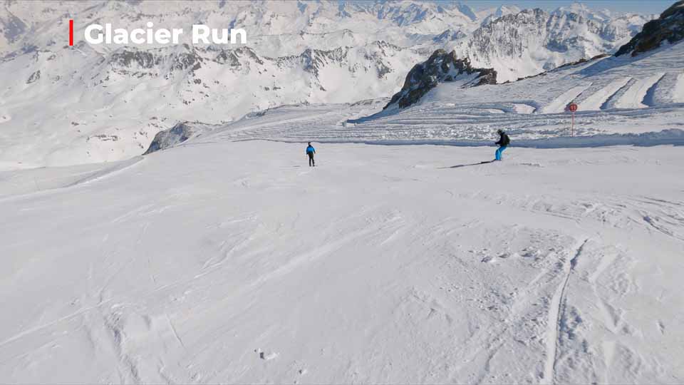 The Glacier red run is the highest red run in France, at 3456 meters.