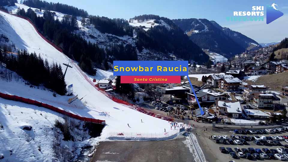 Ruacia; it is located just next to the end of the Saslong downhill FIS world cup run