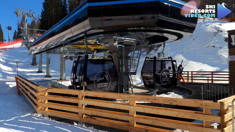 the skyline gondola system, you can ski from Cortina D' Ampezzo to Suisi Seis without using a ski bus