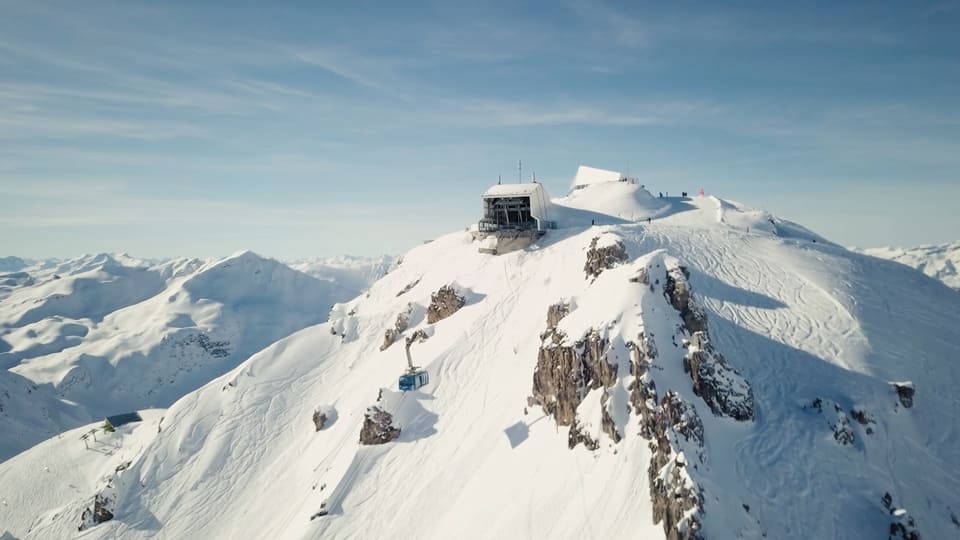 Weisshorn peak. The highest mountain in the Arosa side of the ski area.